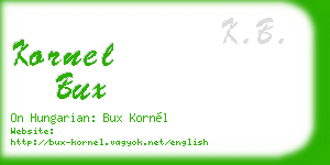 kornel bux business card